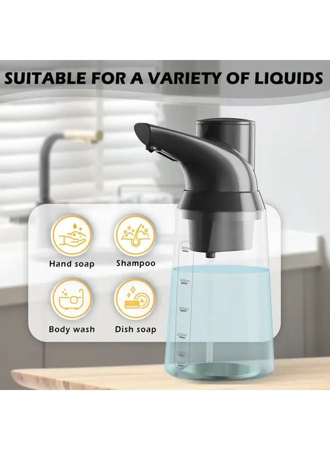 Black Automatic Soap Dispenser Smart Sensor Adjustable Modes IP65 For Kitchen Bathroom - Image 1